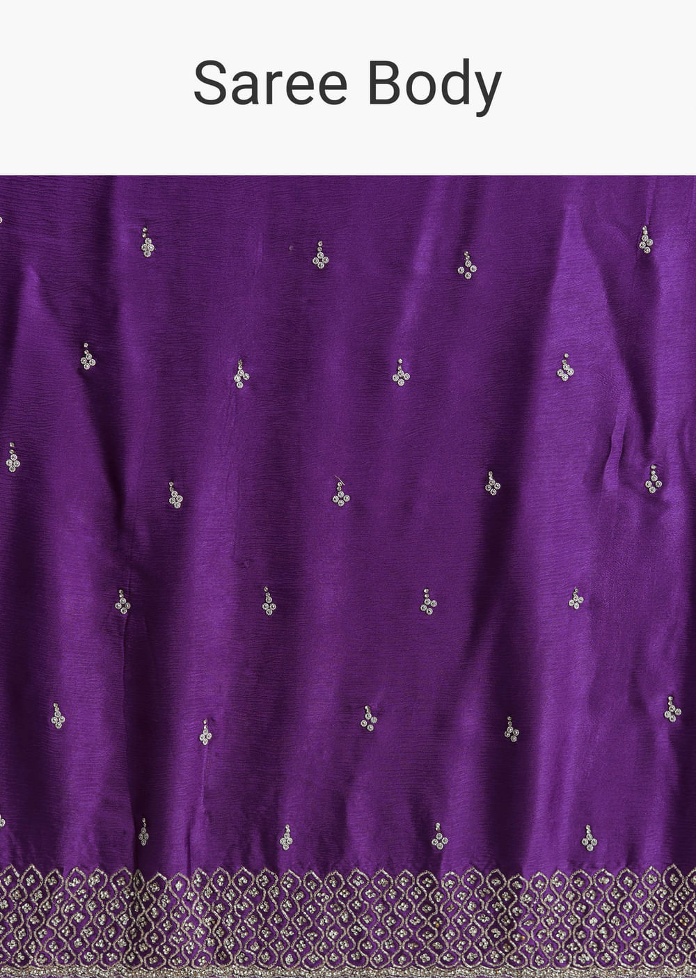 Purple Chinon Saree With Stone And Sequin Embroidery