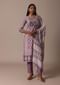 Purple Crepe Printed Kurti Pant Set With Cutdana Detail