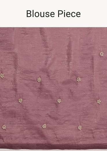 Purple Crushed Tissue Saree With Sequin Embellishments