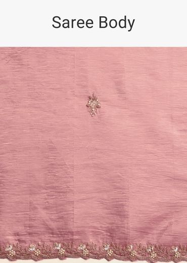 Purple Crushed Tissue Saree With Sequin Embellishments