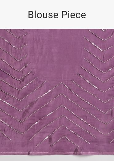 Purple Dual Shaded Half And Half Sequins Saree