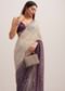 Purple Ombre Sequins Saree With Scallop Border