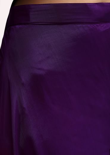 Purple Embroidered Crepe Kurta Palazzo Set