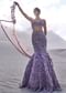 Purple Embroidered Fancy Organza Fishcut Lehenga With Blouse And Dupatta
