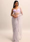 Purple Embroidered Net Saree With Unstitched Blouse