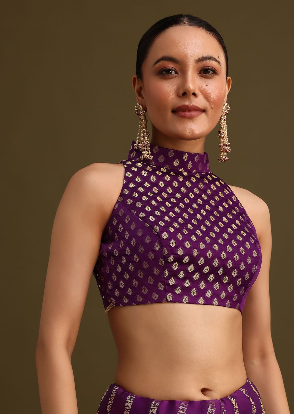 Purple Embroidered Saree With Zardosi And Cutdana Work