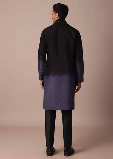 Purple Ombré Kurta Set With Dupatta