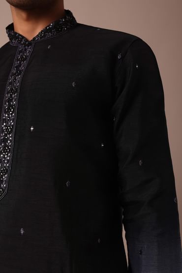Purple Ombré Kurta Set With Dupatta