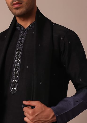 Purple Ombré Kurta Set With Dupatta