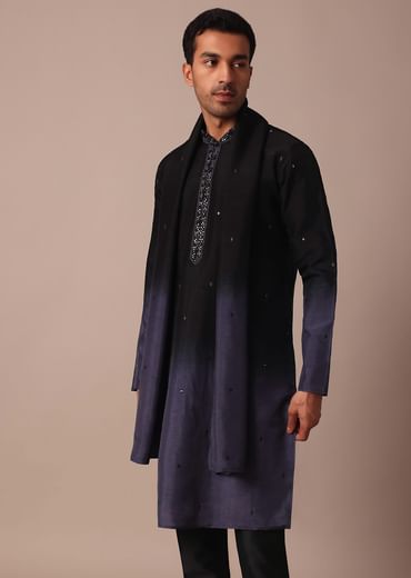 Purple Ombré Kurta Set With Dupatta