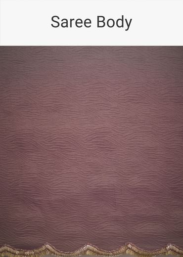Purple Ombre Tissue Saree With Scallop Border