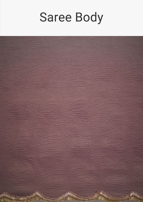 Purple Ombre Tissue Saree With Scallop Border