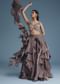 Purple Organza Ruffle Lehenga Set With Embellished Blouse