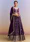 Purple Silk Bandhani Bridesmaid Lehenga With Zardosi Work