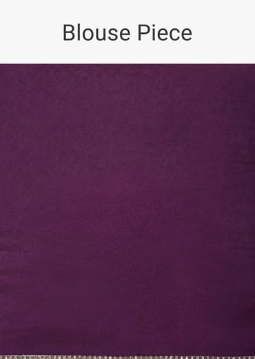 Purple Silk Bandhani Print Saree With Gota Embroidery And Unstitched Blouse Piece