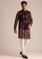 Purple Silk Kurta Set With Floral Embroidered Jacket