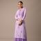Purple Slim Fit Lucknowi Kurta With Sequin Work