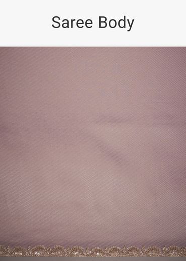 Purple Tissue Sequins Saree With Contrast Blouse