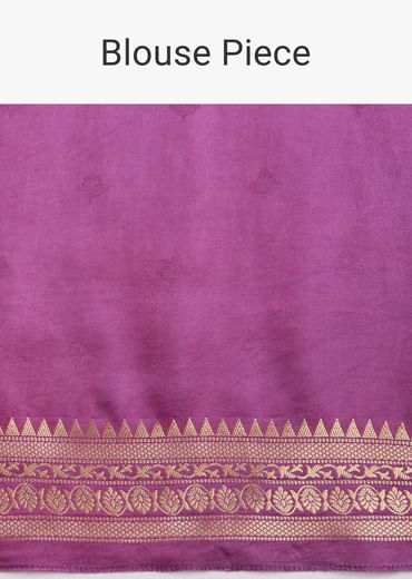 Lavendar Tissue Silk Saree With Butti Work And Chanderi Zari Woven Border
