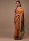 Radiant Yellow Saree In Satin With Multi Colored Patola Print And Gotta Patti Embroidered Border