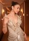 Rakul Preet in Kalki's Beige Dhoti Draped Gown In Art Silk With 3D Patchwork