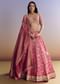 Rani Pink Banarasi Lehenga Set With Embroidered Choli