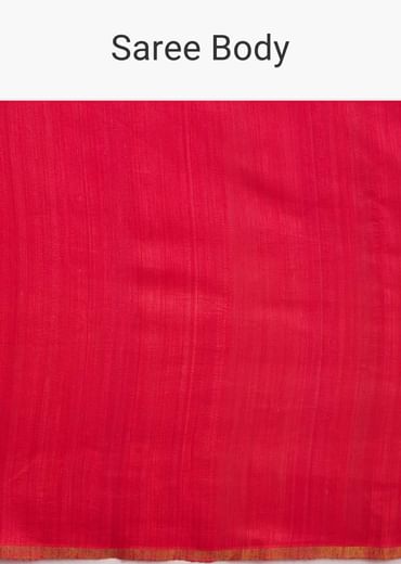 Rani Pink Kora Silk Handloom Saree With Woven Motif