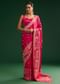 Rani Pink Satin Saree With Zari Woven Design