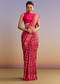 Rani Pink Silk Single Ikkat Handwoven Patola Saree With Geometric Motifs