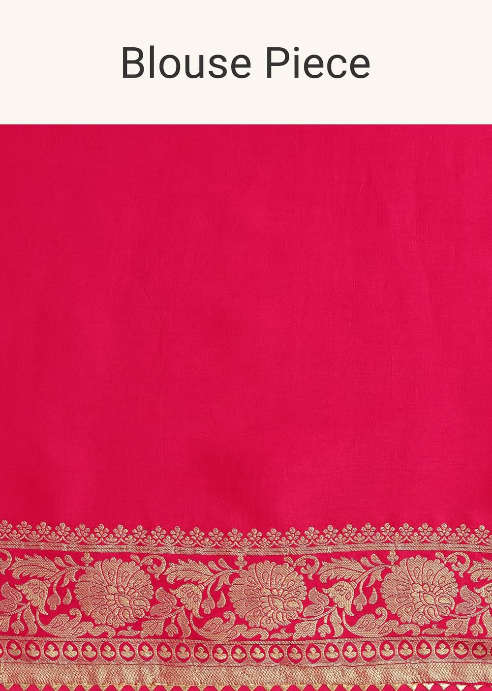Rani Pink Banarasi Saree With Bandhani Buttis And Unstitched Blouse Piece