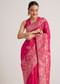 Rani Pink Dola Silk Saree With Zari Woven Detailing