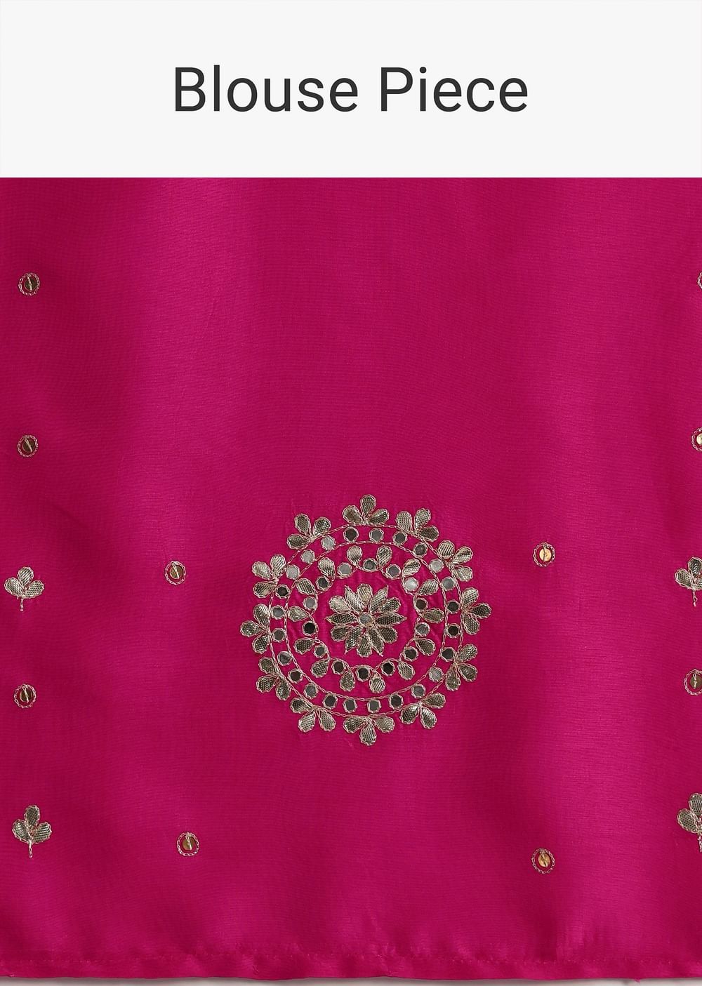 Rani Pink Hand Dyed Lehriya Silk Saree With Gota Patti Work