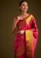 Rani Pink Kanjivaram Silk Saree With Golden Zari Border
