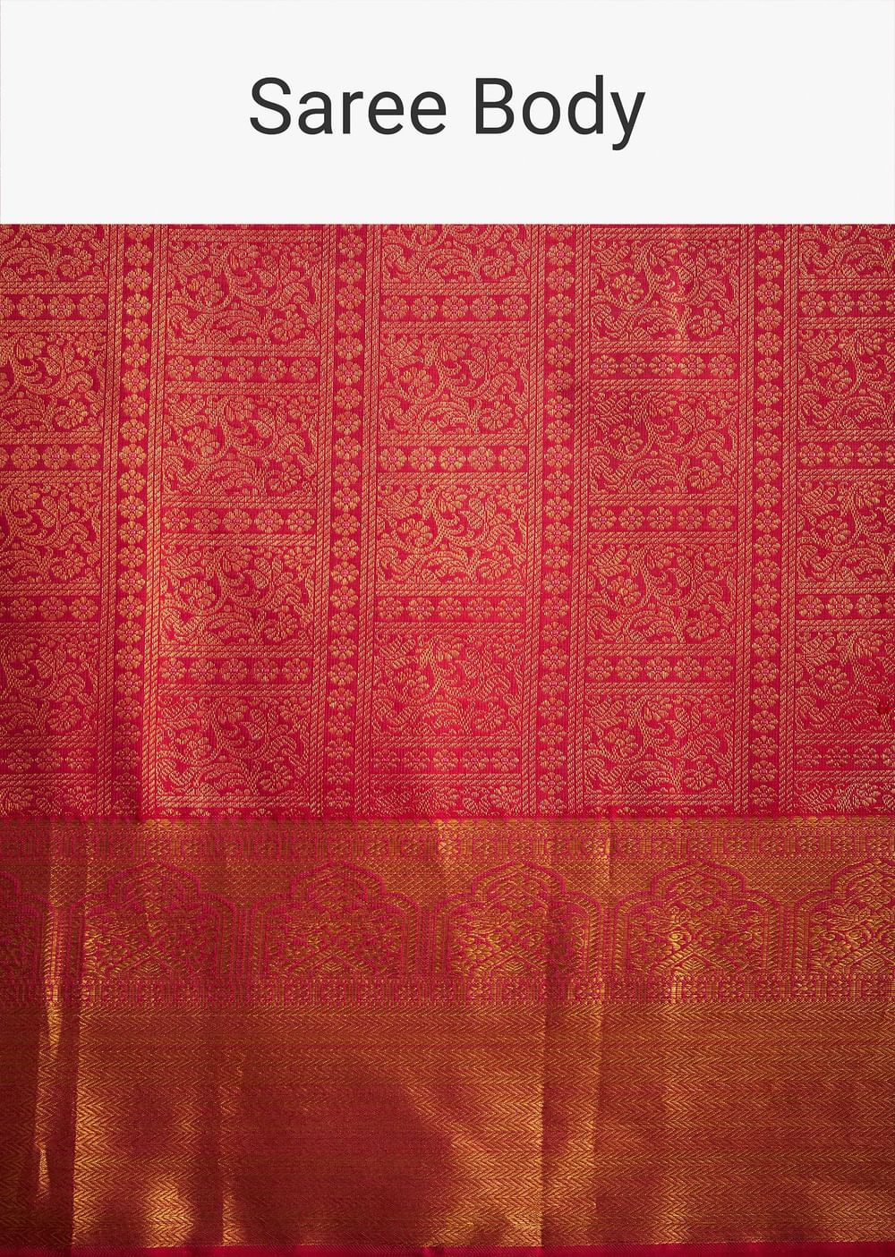 Rani Pink Kanjivaram Silk Saree With Golden Zari Detailing