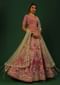 Rani Pink Lehenga Choli In Raw Silk With Heavy Embroidered Kalis Using Colorful Resham And Cut Dana In Floral Motifs Online - Kalki Fashion