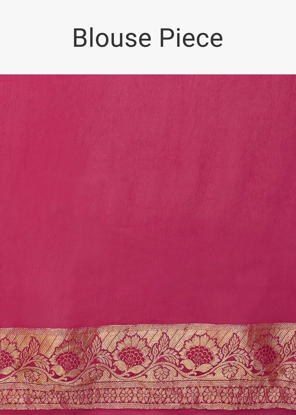 Rani Pink Saree In Georgette With Woven Geometric Jaal And Floral Border