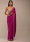 Rani Pink Saree In Stones And Cut Dana Embroidery