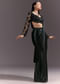 Ready Pleated Saree With V Neck Blouse And Cutdana Work