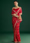 Red Bandhani Saree With Gota Work