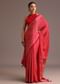 Red Chevron Printed Satin Saree