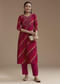 Red Cotton Silk Foil Mirror Kurta Set