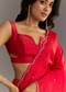 Red Crushed Tissue Embroidered Saree With Cutdana And Sequin Work