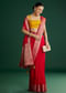 Red Dola Silk Saree With Woven Border And Pallu