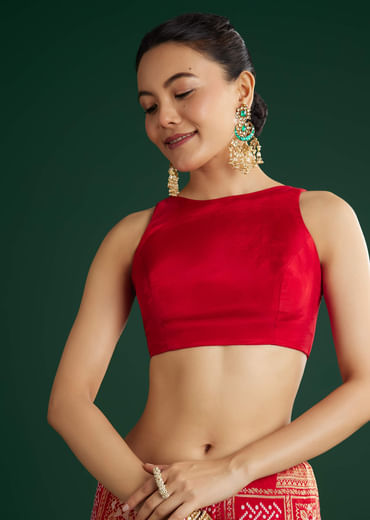 Red Dola Silk Saree With Woven Patola
