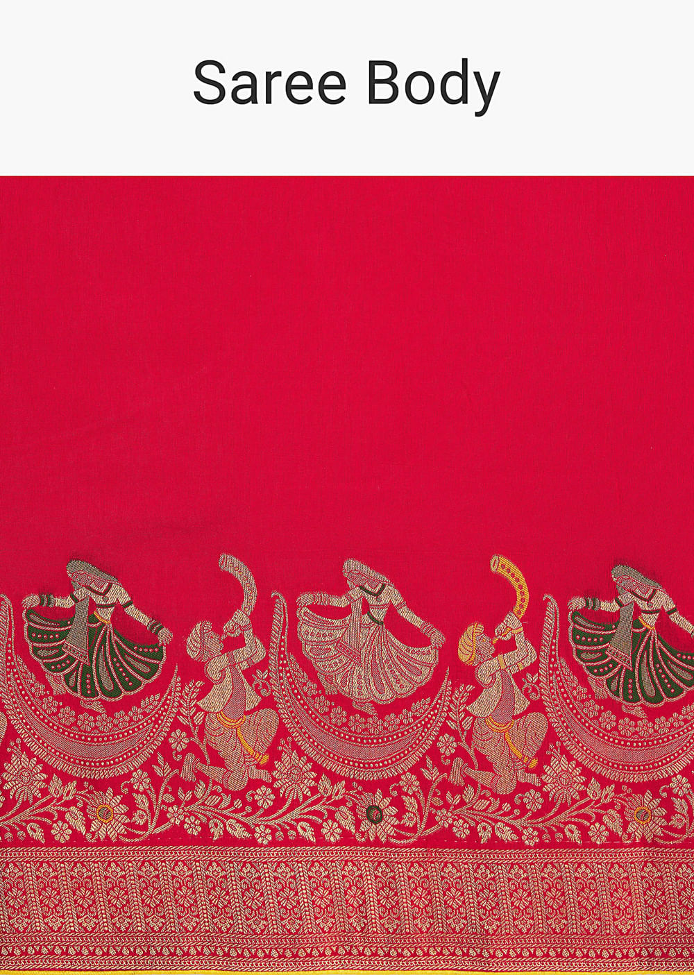 Red Dola Silk Saree With Zari Woven Motifs