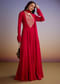 Red Georgette Anarkali Suit With Zari And Sequins Work