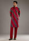 Red Modal Kurta Set For Men With Hand Dyed Leheriya Print