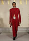 Red Silk Sherwani For Groom With Bead And Zardosi Embroidery