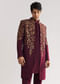 Red Suiting Indo Western With Zardosi Floral Work