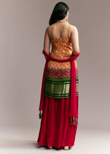 Red  Yellow Patola Palazzo Set